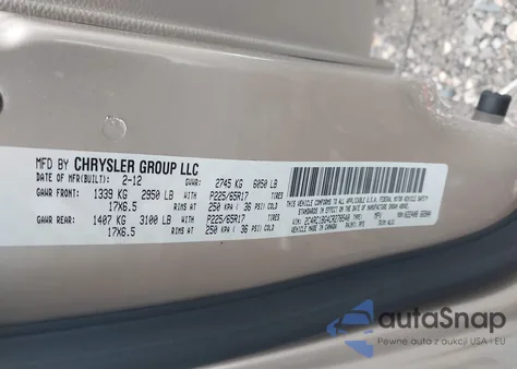 2012 Chrysler Town & Country Touring z USA, uszkodzony, nr VIN 2C4RC1BG4CR278540